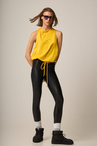 Aμάνικη MESH μπλούζα με σούρα στο τελείωμα | Amber