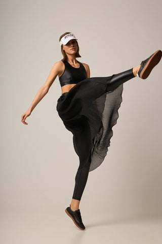 Αθλητική mesh φούστα με πιέτες | Μαύρο