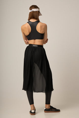 Αθλητική mesh φούστα με πιέτες | Μαύρο