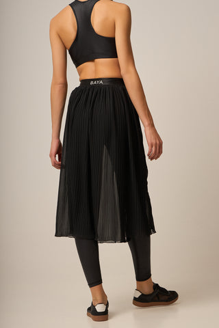 Αθλητική mesh φούστα με πιέτες | Μαύρο