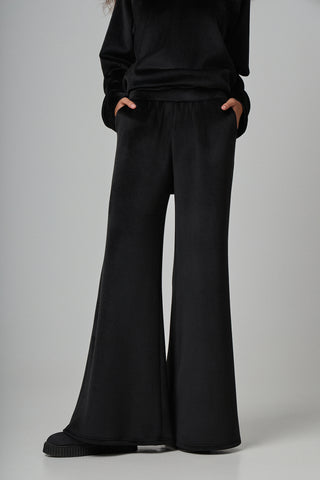 Black Tech Velvet παντελόνι | Μαύρο
