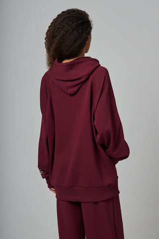 Basic φούτερ με κουκούλα | Βουργουνδί