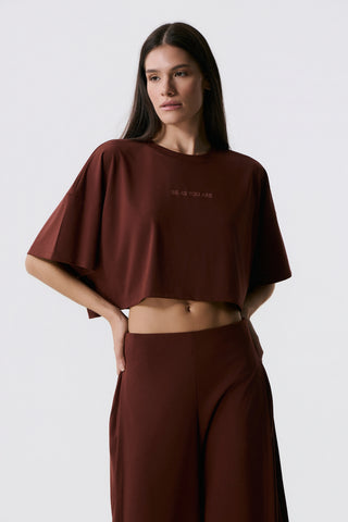 Αθλητικό Cropped Top  | Bordeaux