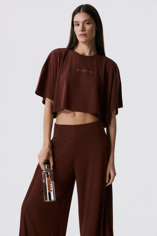 Athletic Cropped Top | Bordeaux