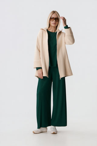 Αθλητική Fleece Ζακέτα | Beige