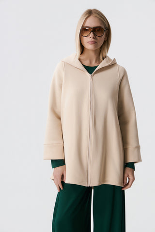 Αθλητική Fleece Ζακέτα | Beige