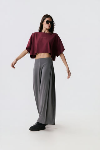 Αθλητικό Cropped Top | Burgundy