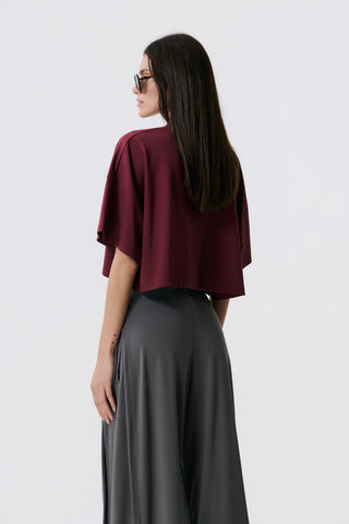 Αθλητικό Cropped Top | Burgundy