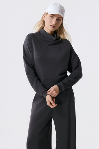 Φούτερ Scuba με draped turtleneck γιακά | Γκρι