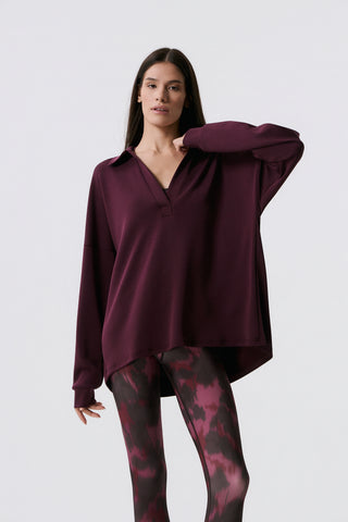 Φούτερ Scuba με polo γιακά | Burgundy