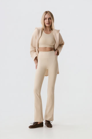 Aθλητικό κολάν SOFT TOUCH με τελείωμα καμπάνα | Light Beige