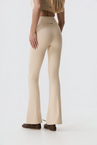 Aθλητικό κολάν SOFT TOUCH με τελείωμα καμπάνα | Light Beige