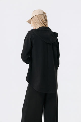 Ζακέτα με κουκούλα | Μαύρο