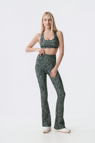 Aθλητικό κολάν με leopard camo print και τελείωμα καμπάνα | Πολύχρωμο