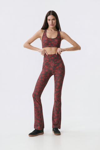 Aθλητικό κολάν με red leopard print και τελείωμα καμπάνα | Πολύχρωμο