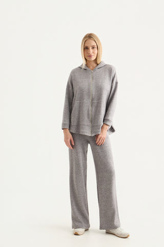 Comfort Knit Hooded Jacket | Gray