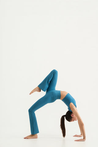 Aθλητικό κολάν SOFT TOUCH με τελείωμα καμπάνα | Petrol