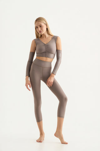 Aθλητικό crop κολάν SOFT TOUCH | Desert Dust