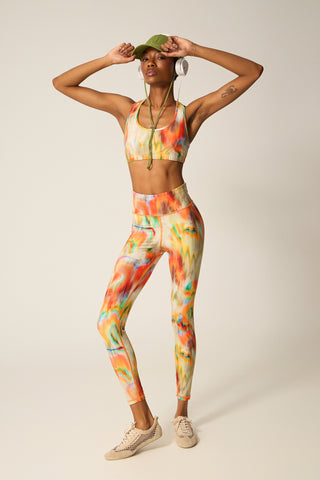 Σετ γυμναστικής με iridescent print | Beige