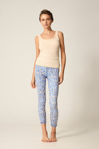 Aθλητικό crop κολάν με leopard print | Baby Blue
