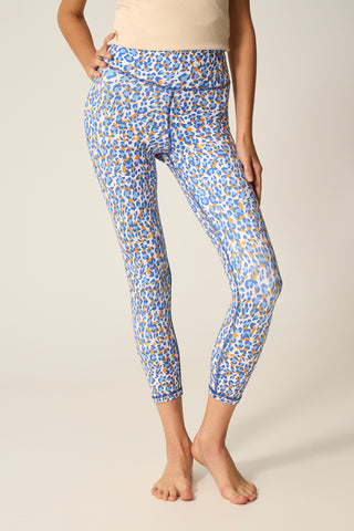 Aθλητικό crop κολάν με leopard print | Baby Blue