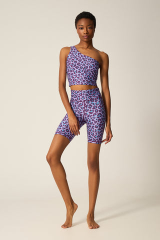 Aθλητικό biker κολάν με leopard print | Lilac
