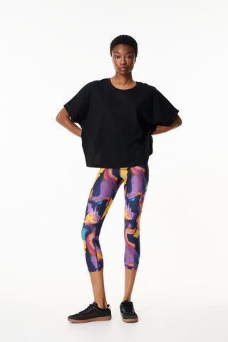 Aθλητικό crop κολάν με abstract batic print | Πολύχρωμο