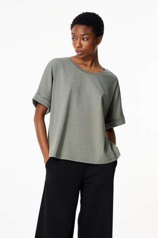 Αθλητική μπλούζα BASIC με logo στο πίσω μέρος | Χακί