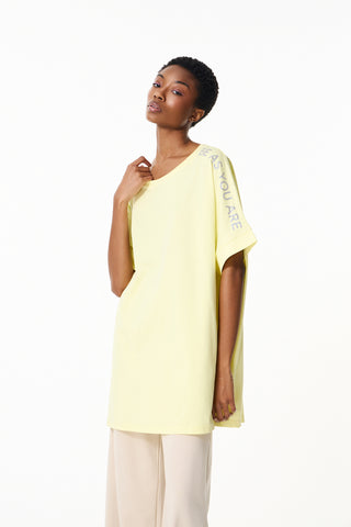 Αθλητική μπλούζα LONG με μανίκι |  Κίτρινο