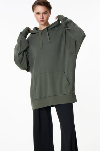 Mακρυμάνικο φούτερ με κουκούλα Chromatic | Χακί