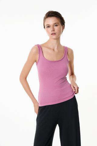 Αμάνικο top Chromatic με ανοιχτή λαιμόκοψη | Ροζ