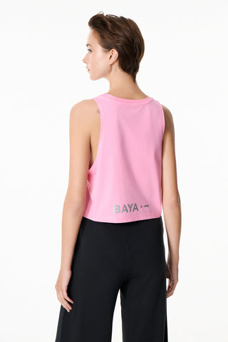 Αμάνικο cropped top | Ροζ