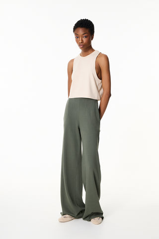 Sleeveless cropped top | Beige