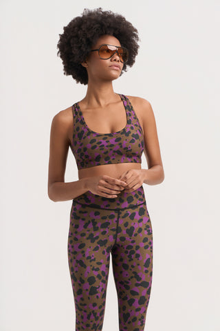 Σετ γυμναστικής με leopard spots print | Μαύρο