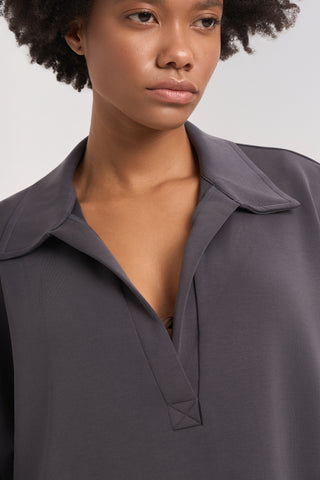 Φούτερ Scuba με polo γιακά | Shark Grey