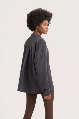 Φούτερ Scuba με polo γιακά | Shark Grey