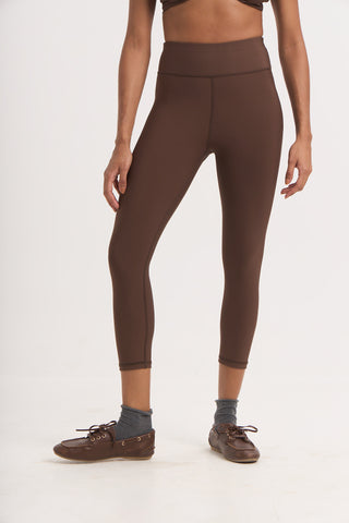 Aθλητικό crop κολάν SOFT TOUCH | Mocha