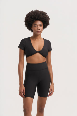 Αθλητικό knotted μπουστάκι | Μαύρο