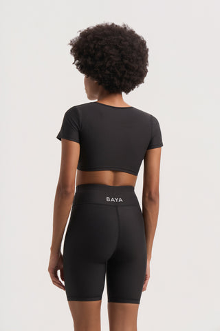 Αθλητικό knotted μπουστάκι | Μαύρο