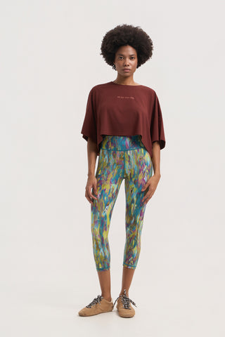 Aθλητικό crop κολάν με kaleidoscope print | Πολύχρωμο