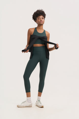 Aθλητικό crop κολάν DRY SHELL | Forest Green