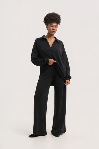 Φούτερ Scuba με polo γιακά | Μαύρο