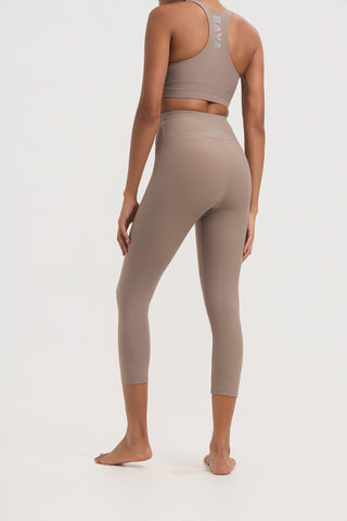 DRY SHELL athletic crop leggings | Beige