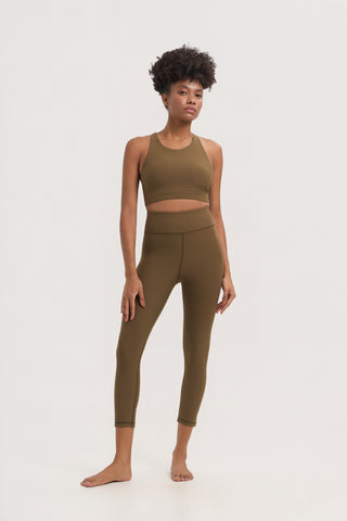 Aθλητικό crop κολάν DRY SHELL | Olive