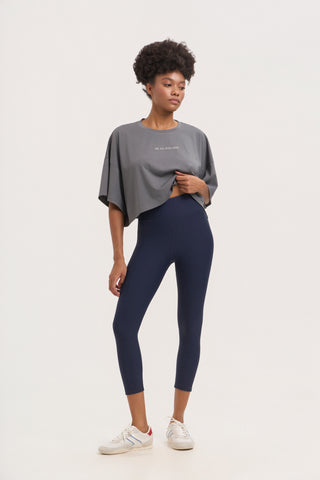 Aθλητικό crop κολάν DRY SHELL | Μπλε Σκούρο