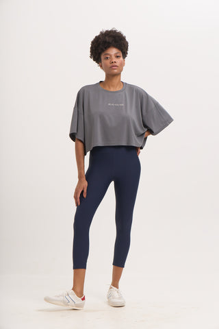 Αθλητικό Cropped Top  | Shark Gray