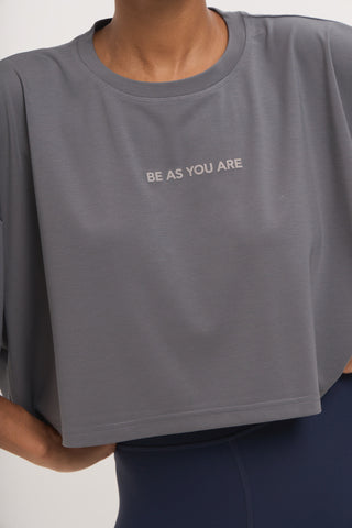 Αθλητικό Cropped Top  | Shark Gray