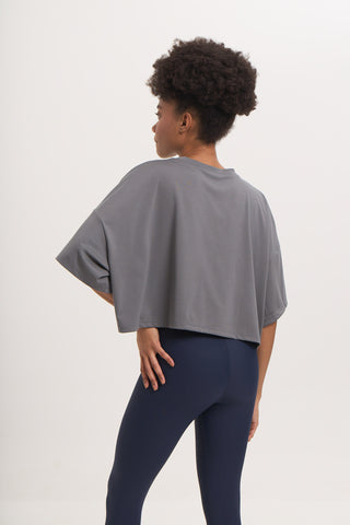 Αθλητικό Cropped Top  | Shark Gray
