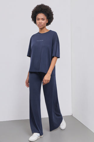 Παντελόνι φόρμας Ribbed ύφανσης | Grey Blue