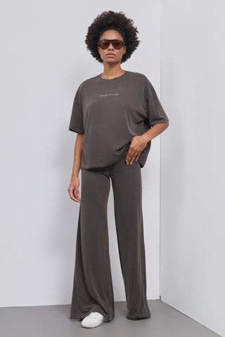 Παντελόνι φόρμας Ribbed ύφανσης | Shark Grey